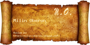 Milin Oberon névjegykártya